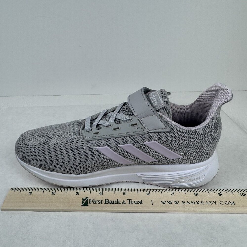 Adidas Cloudfoam Adiwear Sneaker Womens Size 2 Gray Pink White Hook Loop Closure - Picture 12 of 12